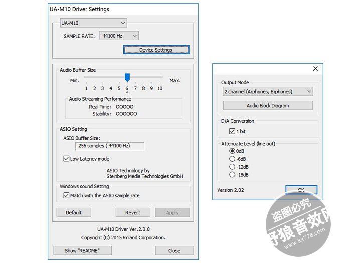 驱动界面、设置 【罗兰声卡】UA UA-M10 USB声卡测评